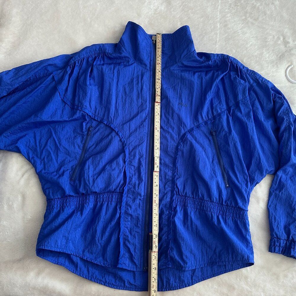 Vintage 90s FILA Women’s Windbreaker Jacket Blue USA 10 Retro Track Jacket - Picture 6 of 7